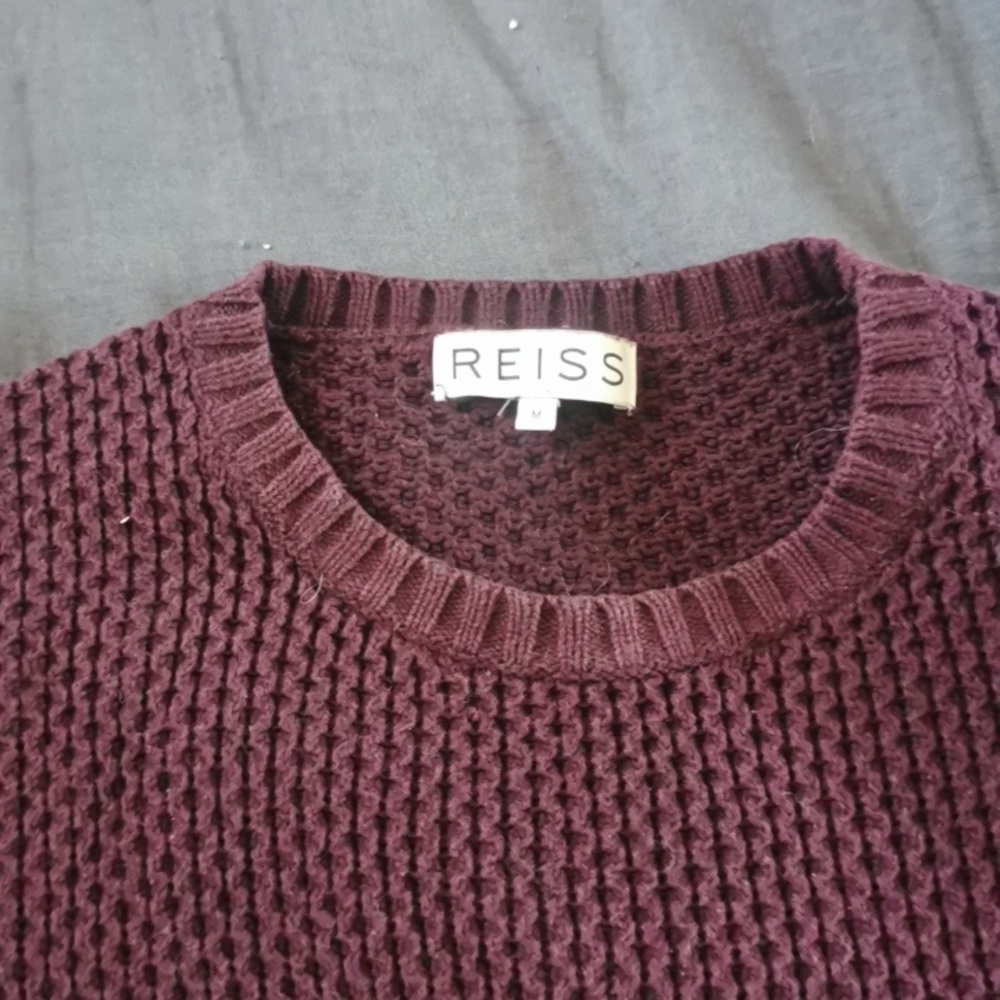 Reiss aubergine cotton sweater M